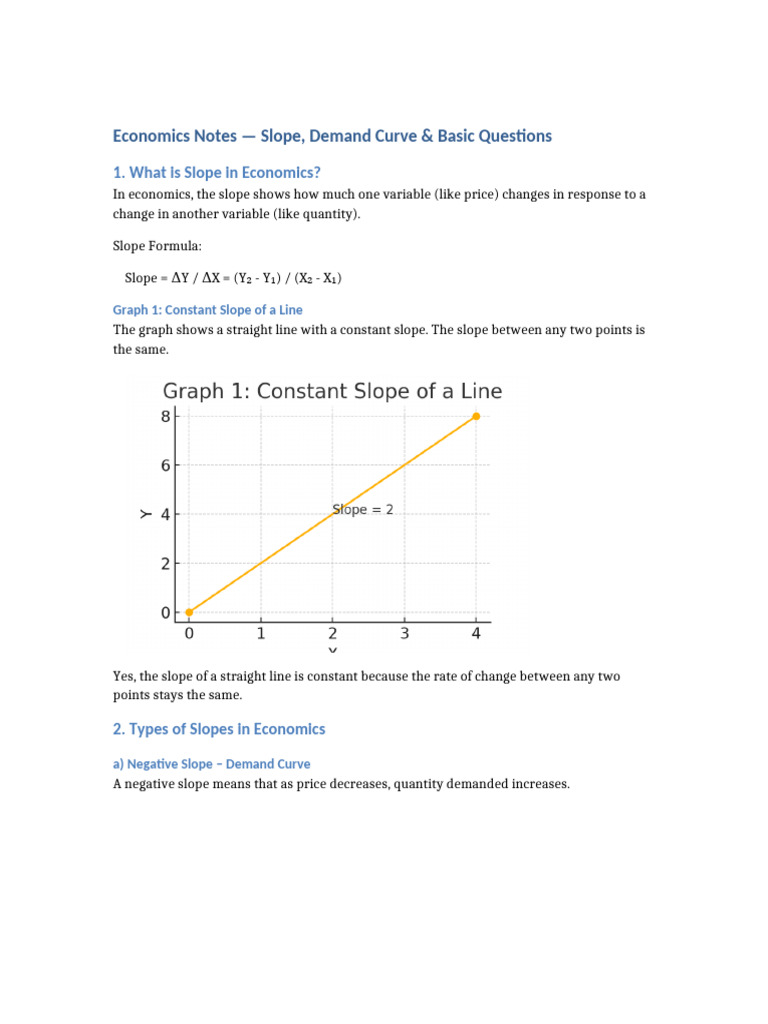 Economics Notes With Graphs | PDF