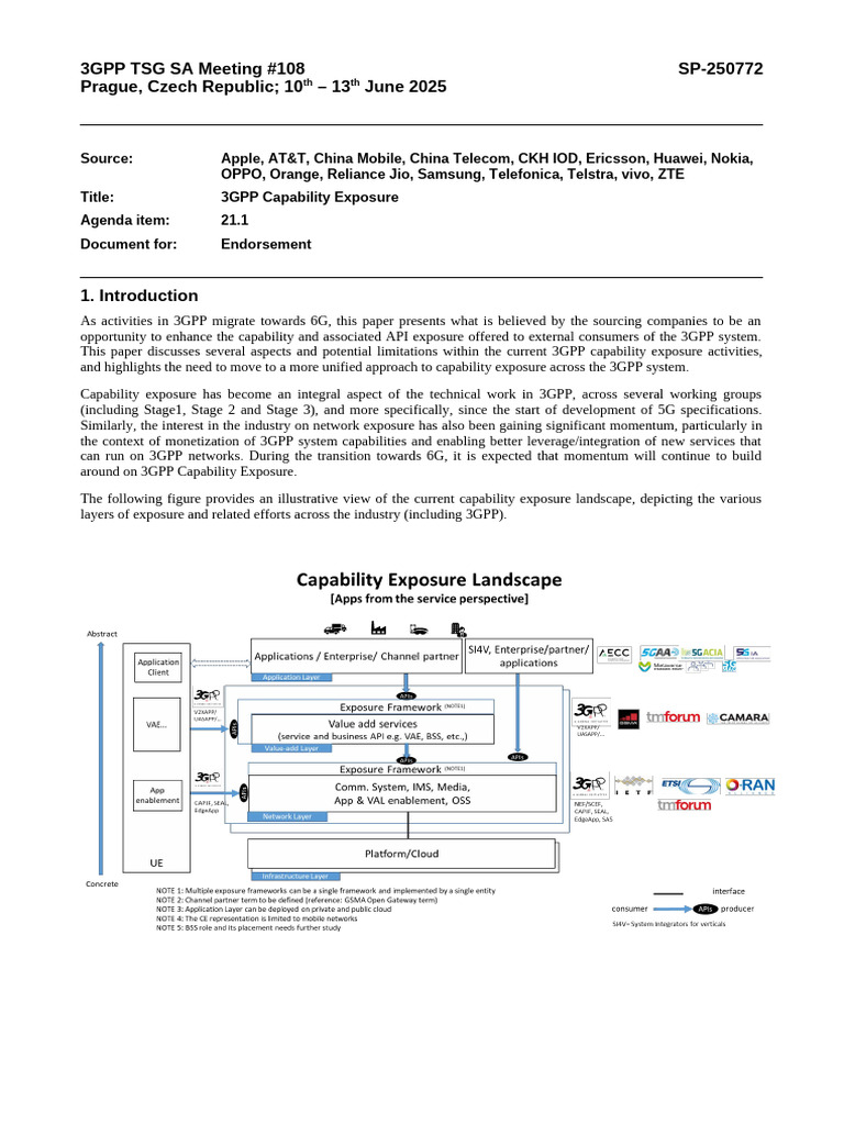 SP-250772 - Was SP-250759 - 3GPP Capability Exposure | PDF | Software ...
