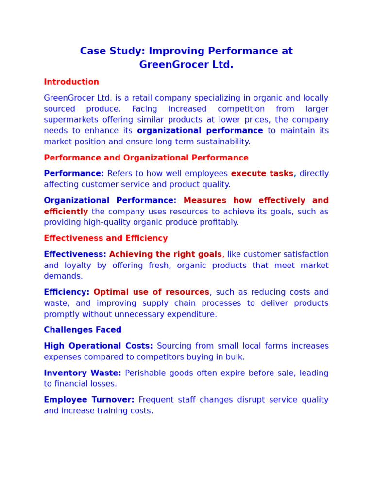 Case Study For Chapter 1 | PDF | Employee Retention | Business