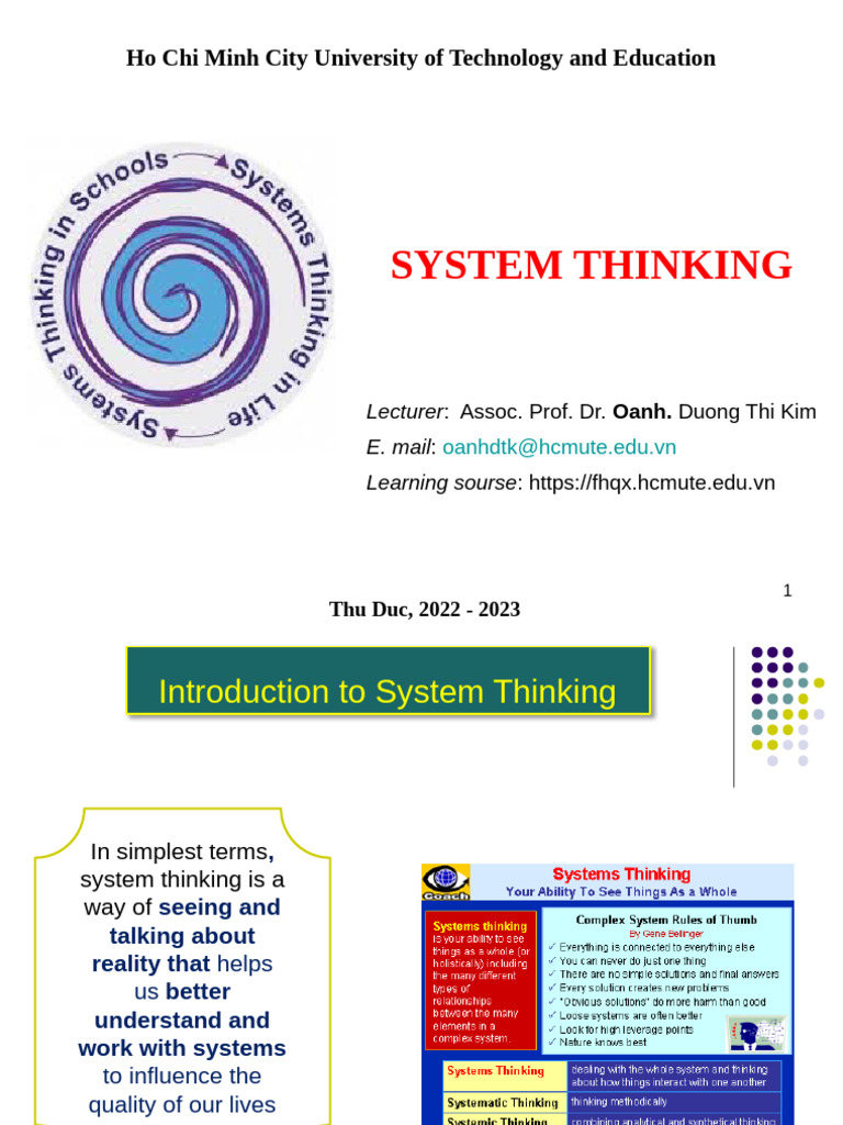 System Thinking Course Overview | PDF | Thought | Methodology