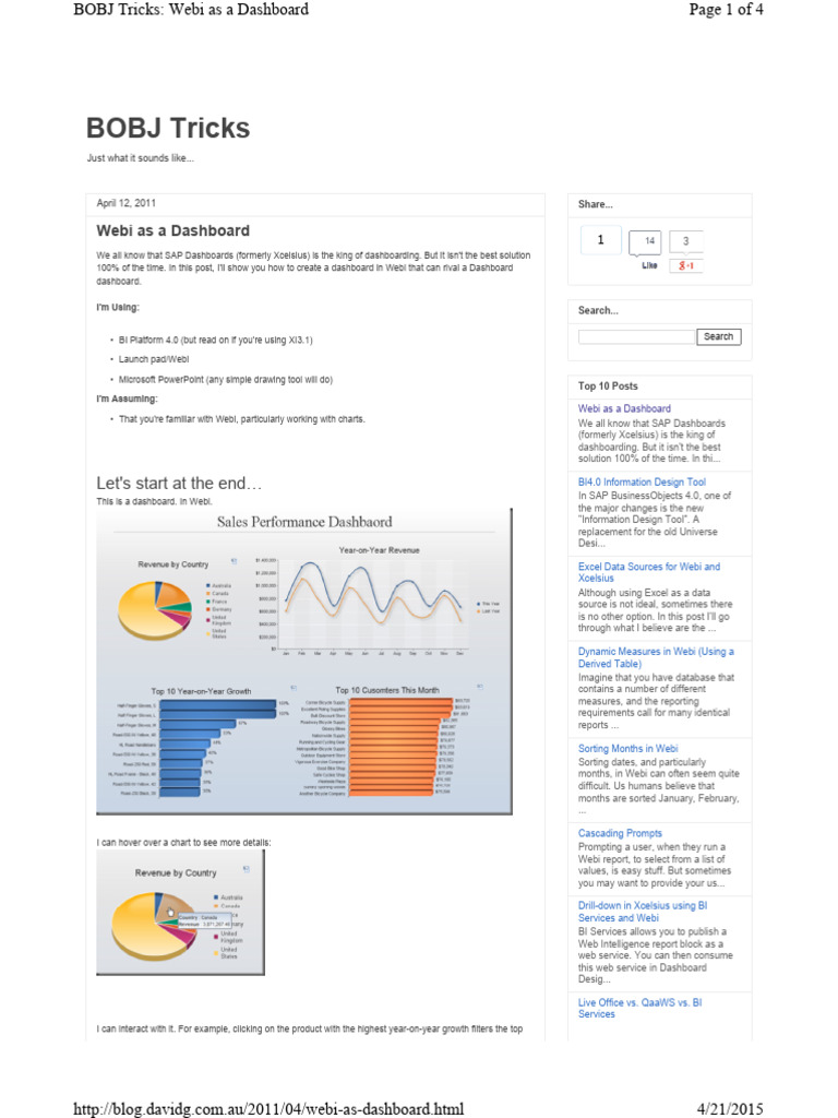 Creating Dashboards in Webi | PDF | Computer File | Directory (Computing)