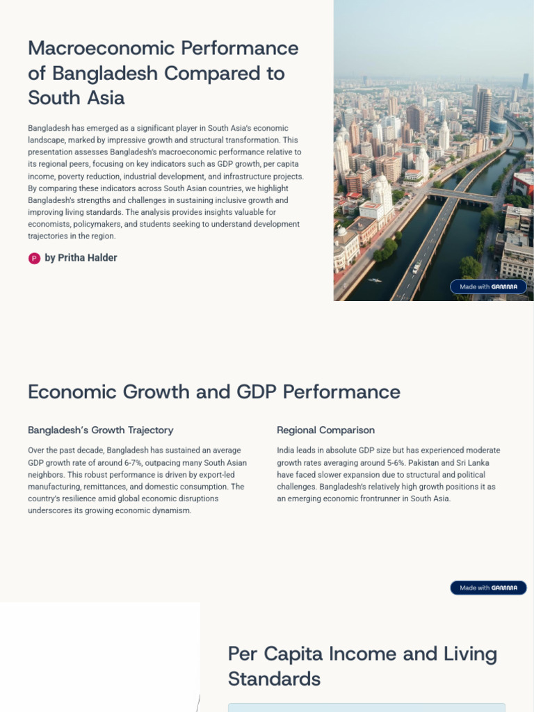 Macroeconomic Performance of Bangladesh Compared To South Asia | PDF ...