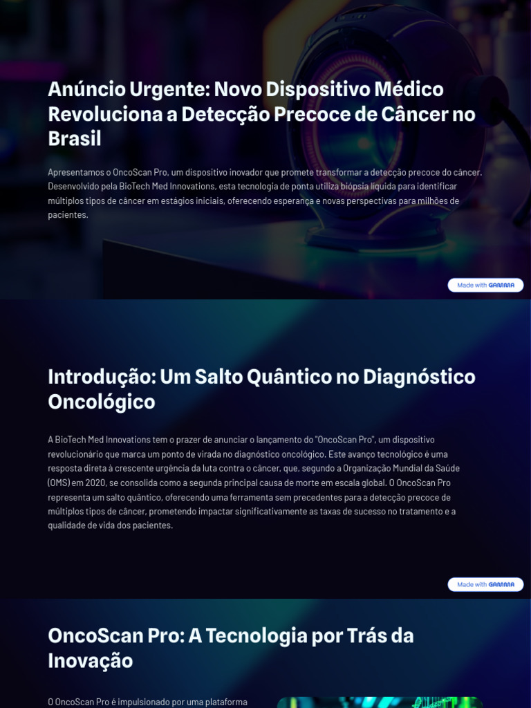 OncoScan Pro: Detecção Precoce de Câncer | PDF | Câncer ...
