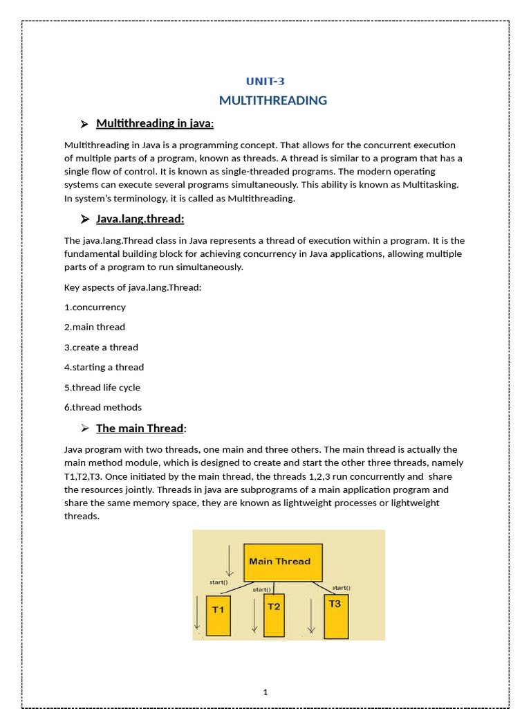 Java Multithreading Concepts Explained | PDF | Class (Computer ...