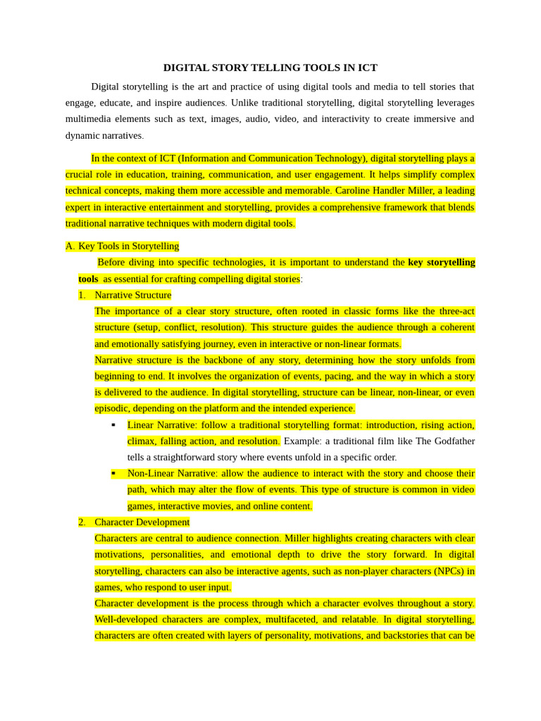 Digital Storytelling Tools in ICT | PDF | Storytelling | Educational ...