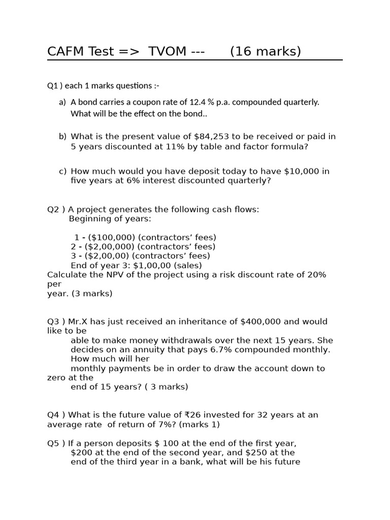 Understanding TVOM in Financial Analysis | PDF