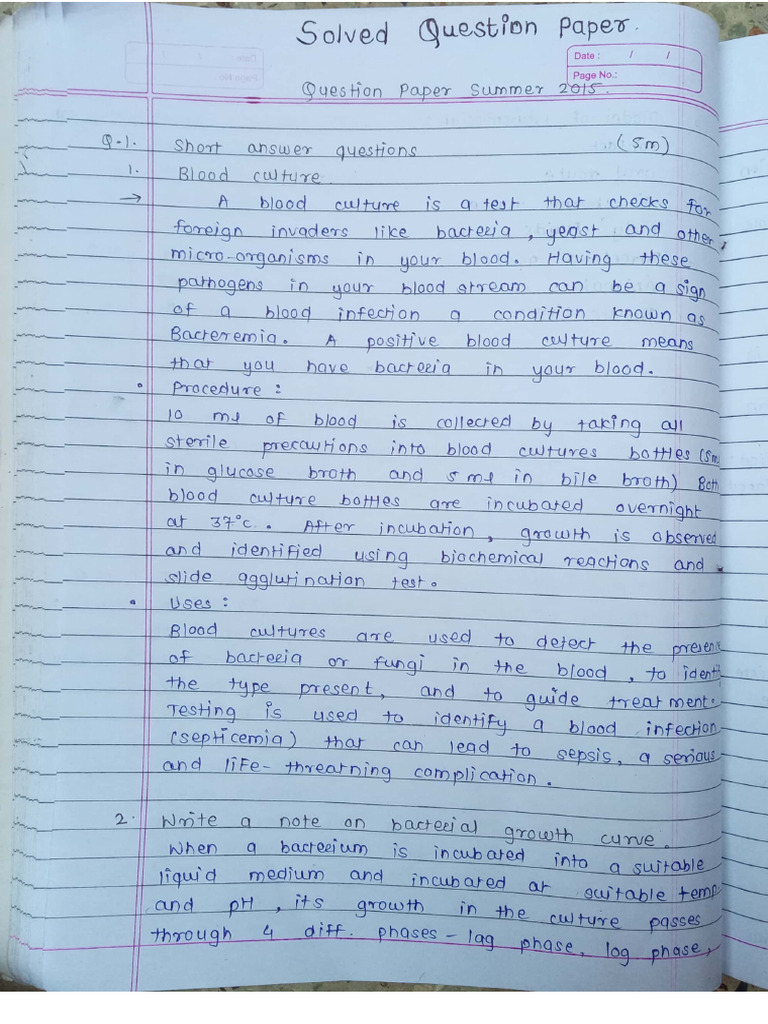 Microbiology Solved Question Papers-1 | PDF