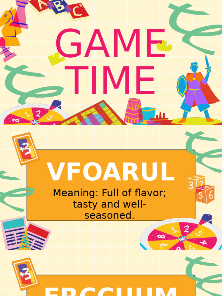 Game Time Vocabulary and Riddles | PDF
