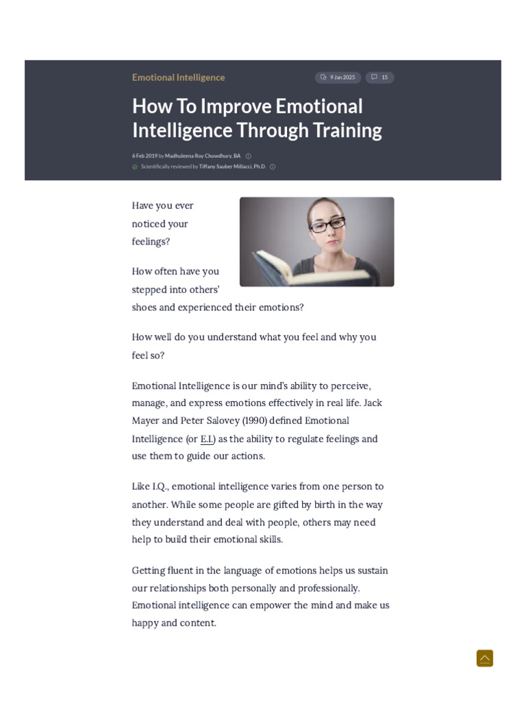 How To Improve Emotional Intelligence Through Training | PDF ...