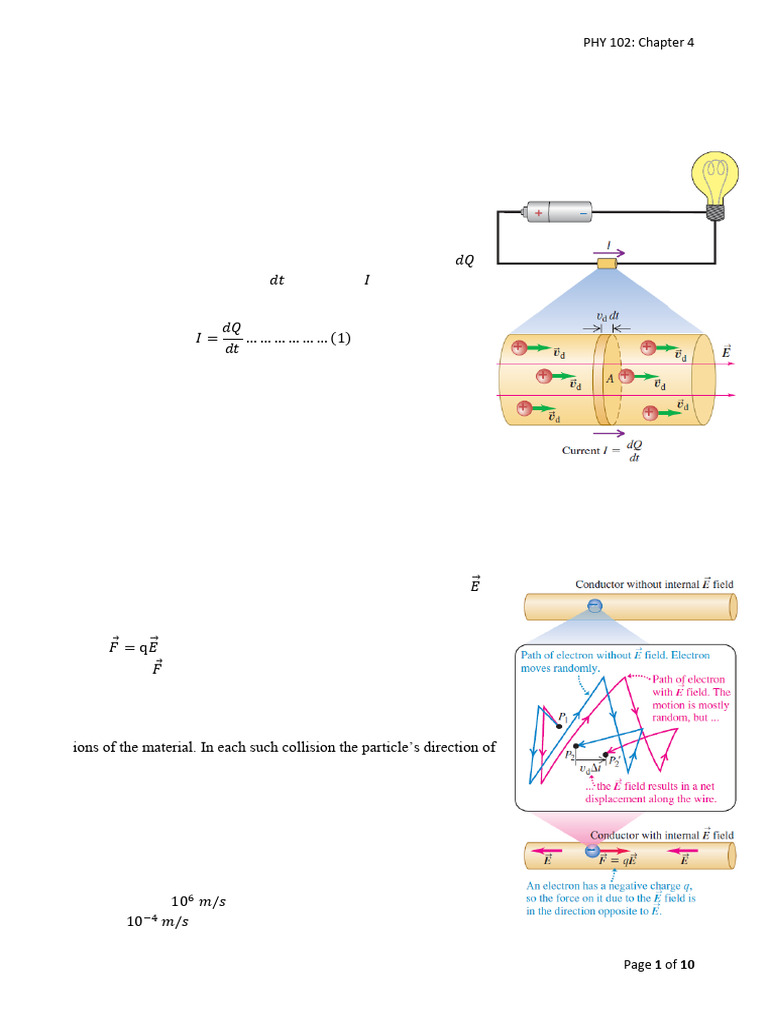 Understanding Current and Resistance in Conductors | PDF | Electrical ...