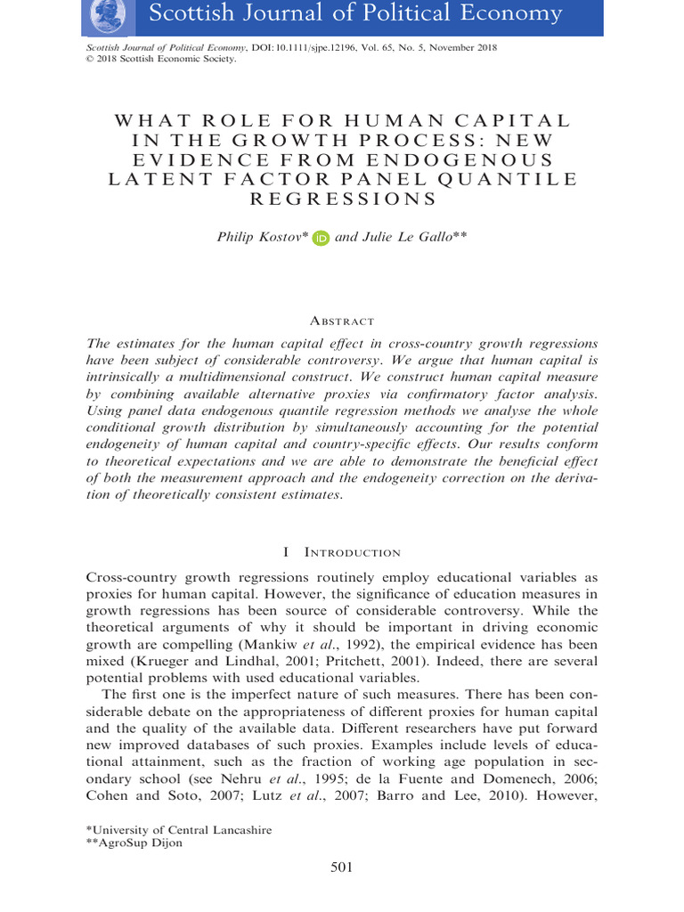 Human Capital's Impact on Economic Growth | PDF | Human Capital ...