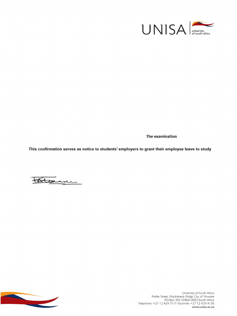 Confirmation of 2024 - ENG1514 - Oct - Nov Examination Date and Leave ...