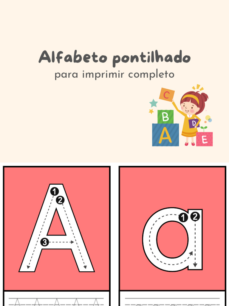 Alfabeto Pontilhado para Imprimir Completo | PDF