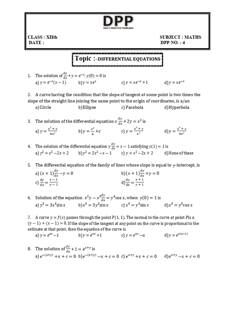 Test 4 | PDF | Tangent | Differential Calculus