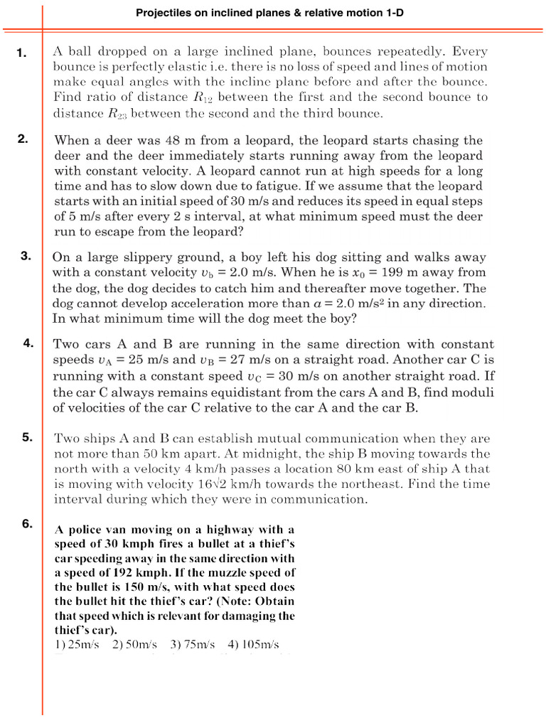 Inclined Projectile Test | PDF