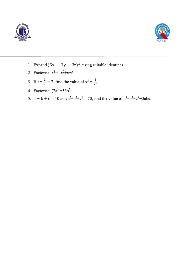 Class 9 Polynomials Assignment 2 | PDF