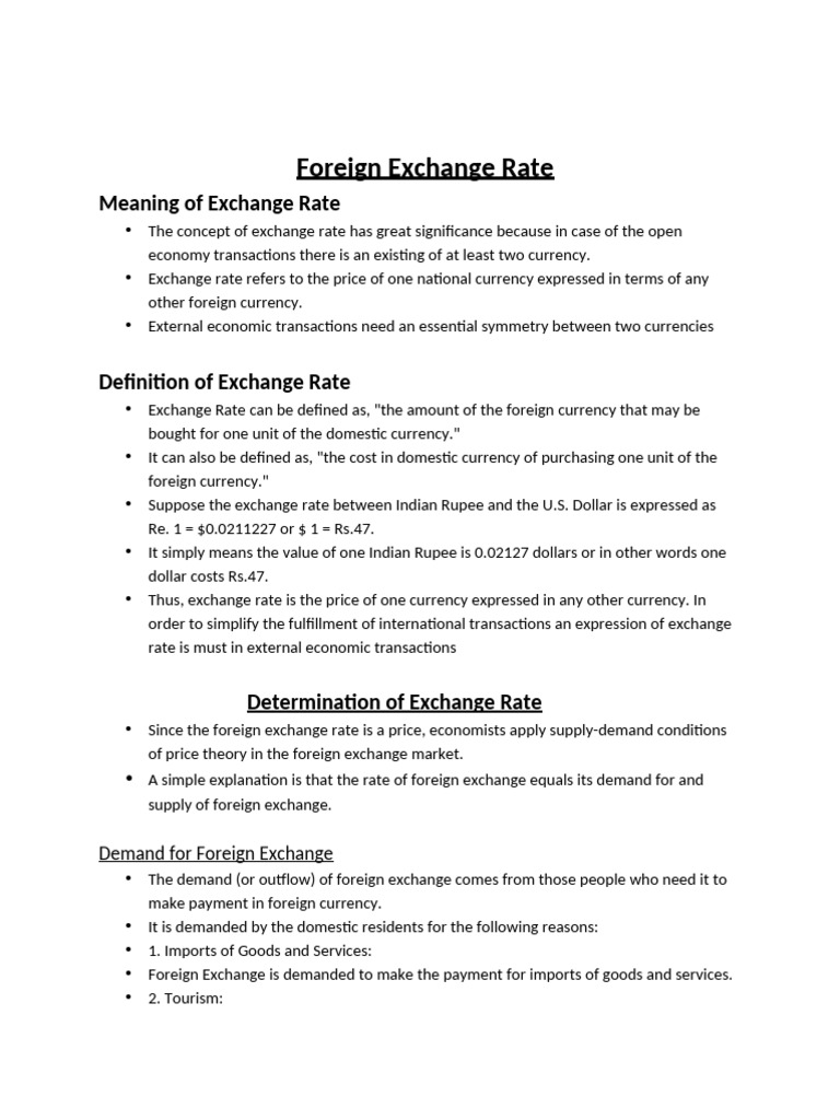 Determining Foreign Exchange Rates | PDF | Exchange Rate | Currency