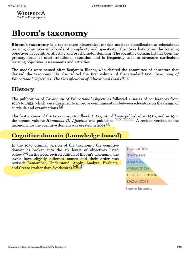 Understanding Bloom's Taxonomy | PDF | Psychology | Cognitive Psychology