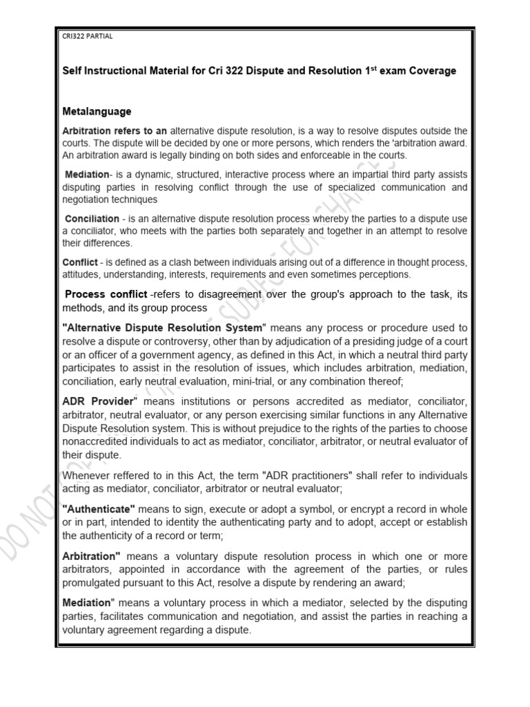 Dispute Resolution Methods Explained | PDF | Mediation | Alternative ...