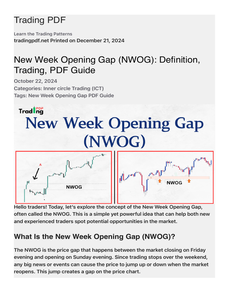 Understanding New Week Opening Gaps | PDF | Market Trend | Technical ...