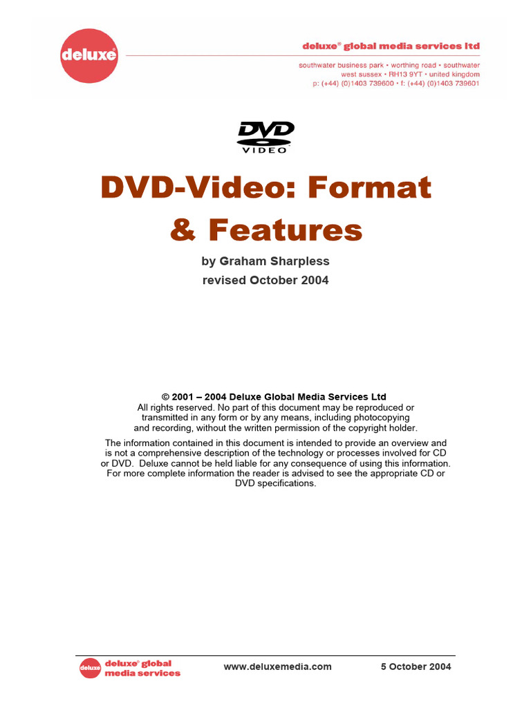 DVD-Video Format Overview and Specs | PDF | Dvd | Compact Disc
