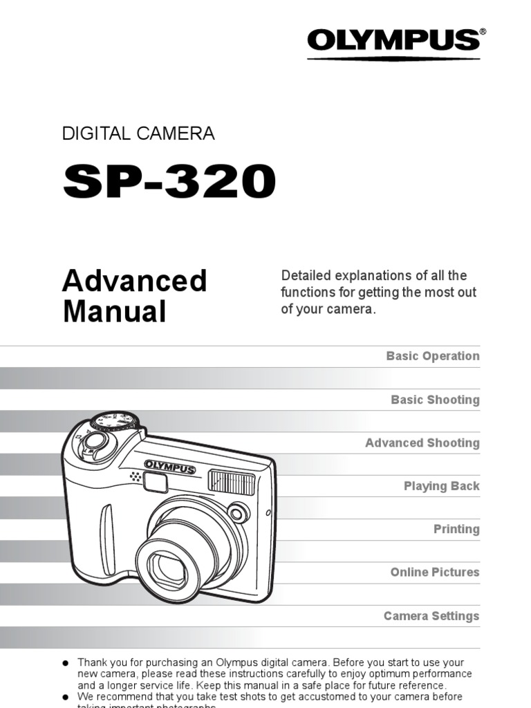 Olympus Camera Manual SP320 PDF Zoom Lens Camera