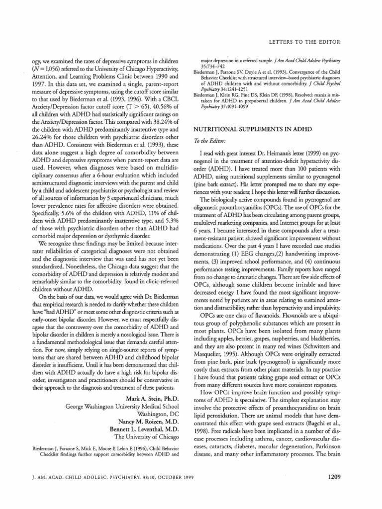 ADHD and Depression Comorbidity Study | PDF | Attention Deficit ...