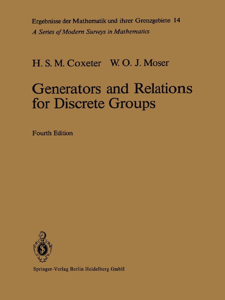Vdocpub Generators and Relations For Discrete Gro 240221 230101 | PDF ...