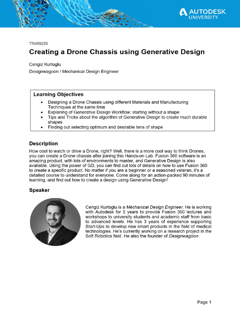 Creating A Drone Chassis Using Generative Design - Autodesk University ...