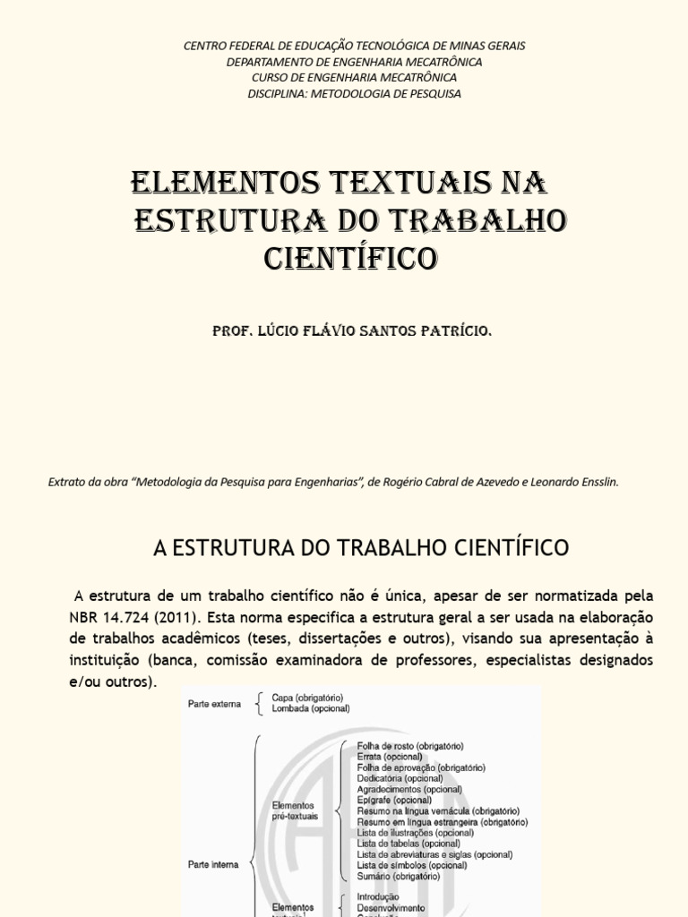 Estrutura de Trabalho Científico | PDF | Método científico | Abstract ...