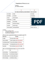 Prepositions of Time