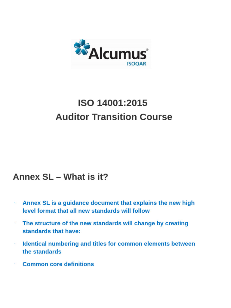 ISO 14001:2015 Transition Training Guide | PDF | Environmental Resource ...