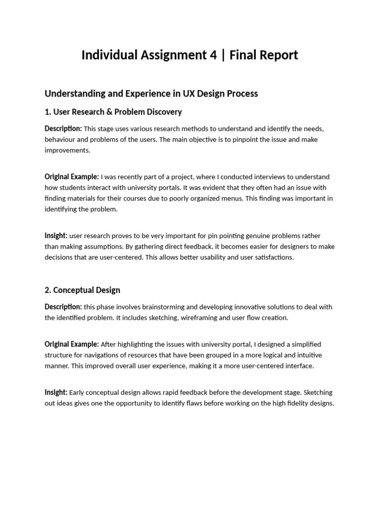 UX Design Process Insights | PDF | Usability | Cognitive Science