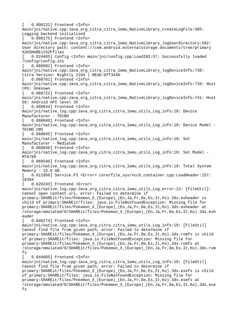 Citra Emulator Log Analysis on Android | PDF | Computing Platforms ...