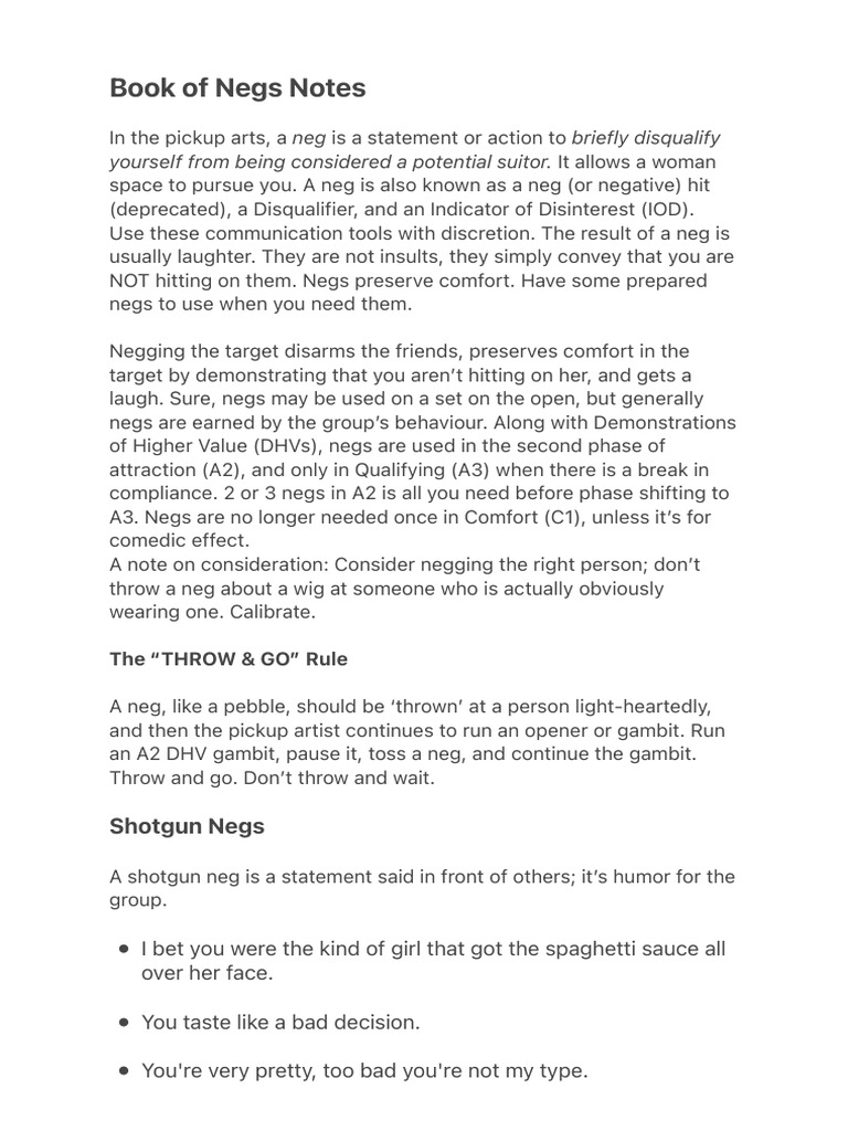 Guide to Effective Negging Techniques | PDF | Clothing