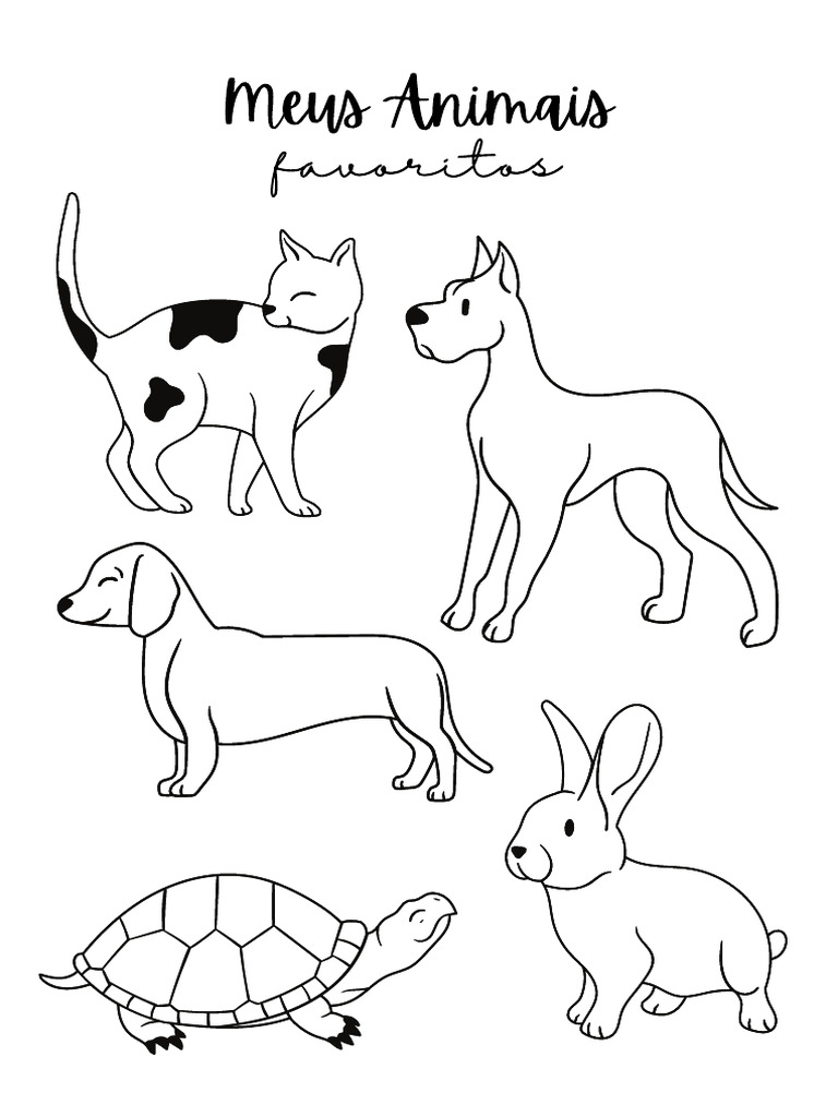 Meus Animais Favoritos Colorir | PDF