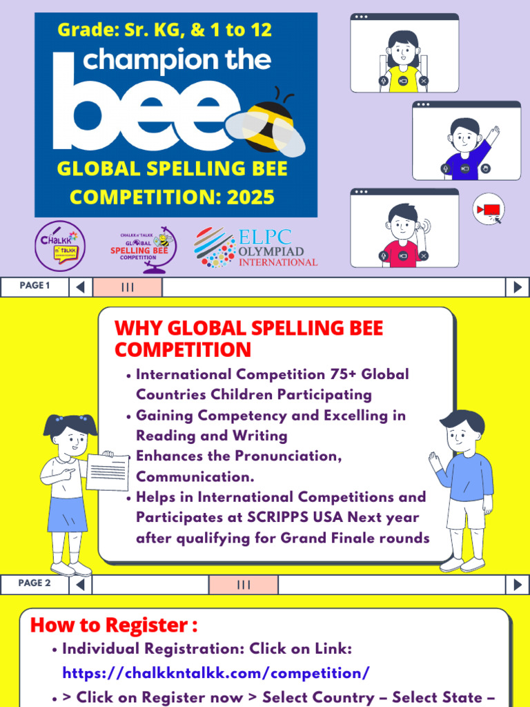 Global Spelling Bee Competition 2025 | PDF