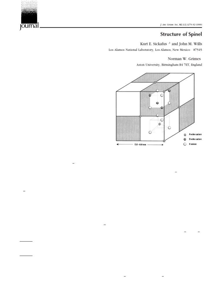 Overview of Spinel Crystal Structure | PDF | Crystal Structure | Ion