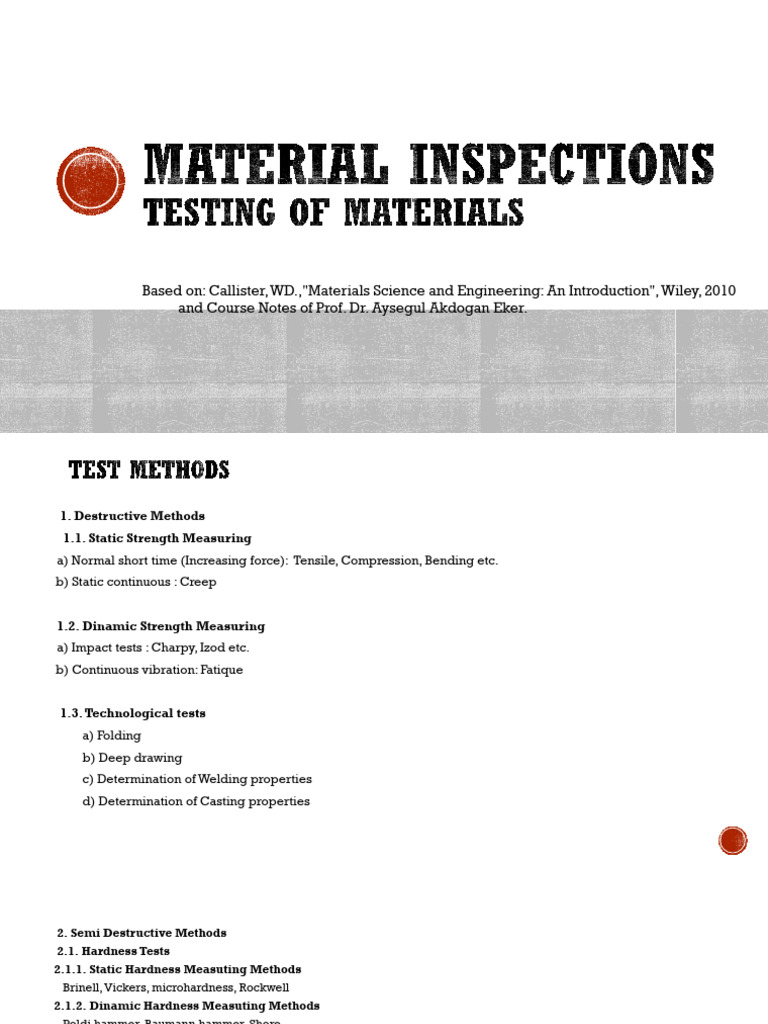 Mater Sci I-10 Material Inspections-Dest-stu | PDF | Fatigue (Material ...