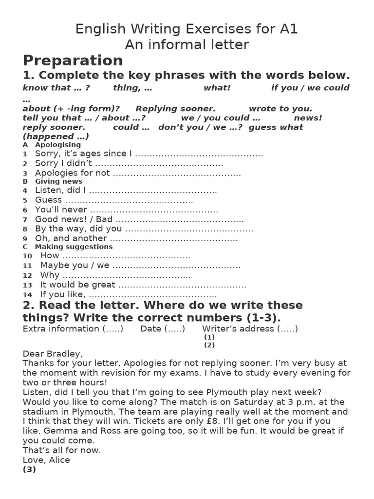 Informal Letter Writing Guide for Kids | PDF