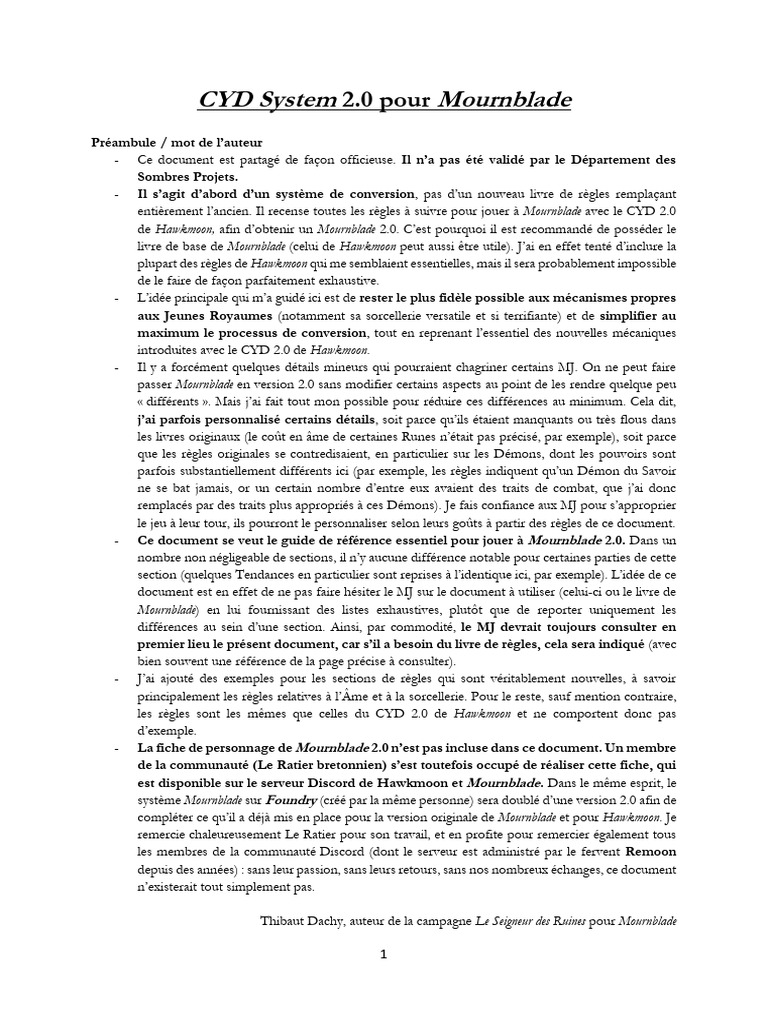 Conversion Mournblade 2.0 avec CYD | PDF