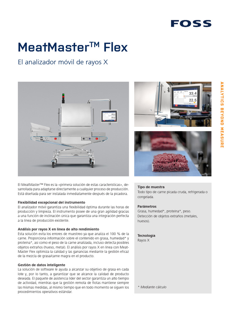 MeatMaster Flex Datasheet - ES | PDF | Carne | Cristalografía de rayos X
