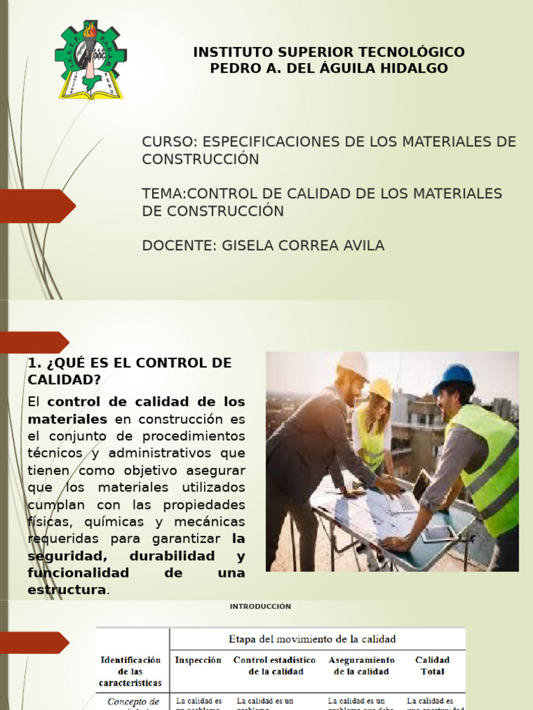 CLASE 14 Control de Calidad de Los Materiales | PDF | Hormigón | Materiales