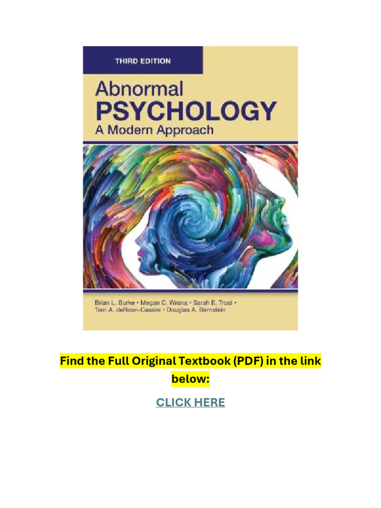 Abnormal Psychology: A Modern Approach | PDF | Mental Disorder | Psychology