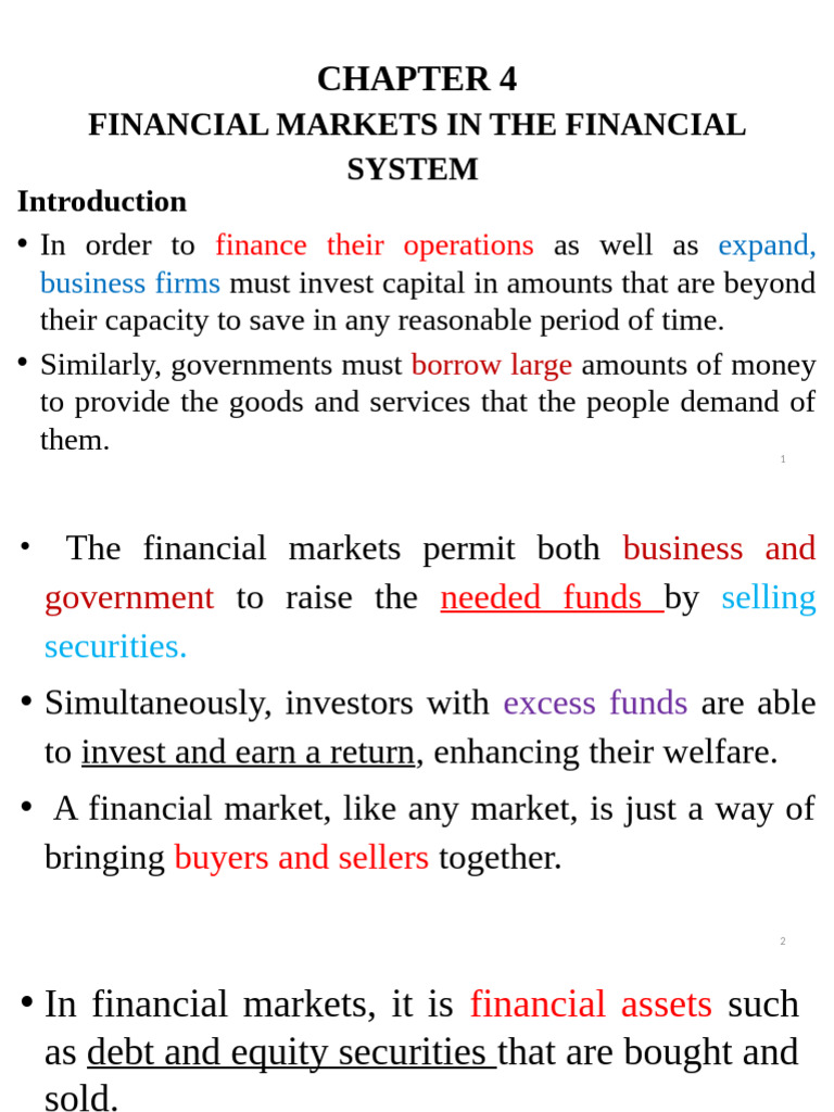 Overview of Financial Markets and Instruments | PDF | Bonds (Finance ...