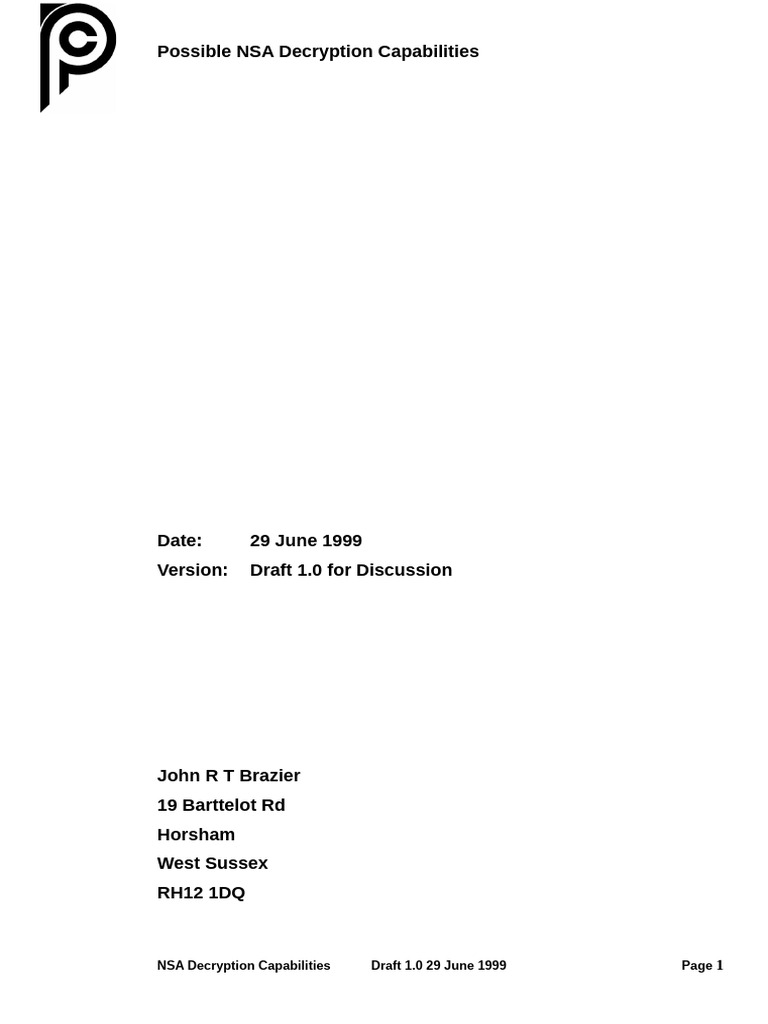 NSA Cipher Decryption Capabilities Analysis | PDF | Encryption | Key ...