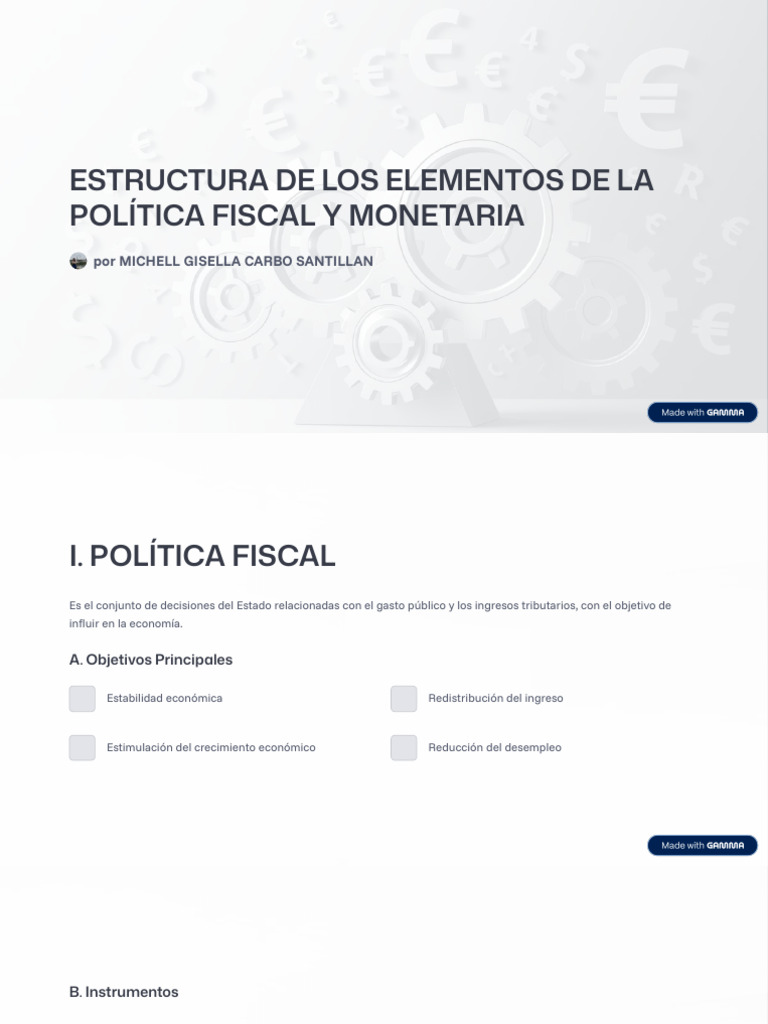 Estructura de Los Elementos de La Politica Fiscal y Monetaria | PDF