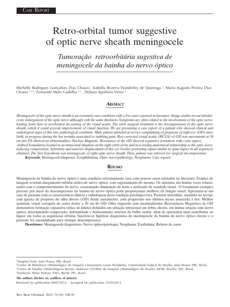 Retro-Orbital Meningocele Case Report | PDF | Cerebrospinal Fluid ...