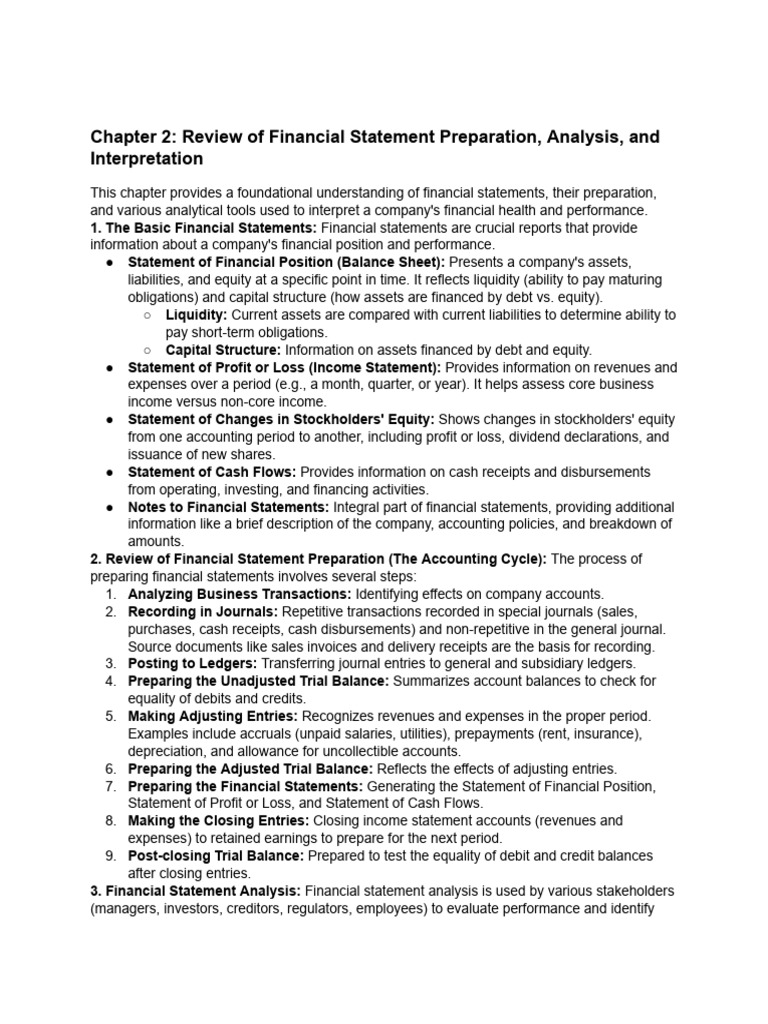 Financial Statement Preparation & Analysis | PDF | Equity (Finance ...