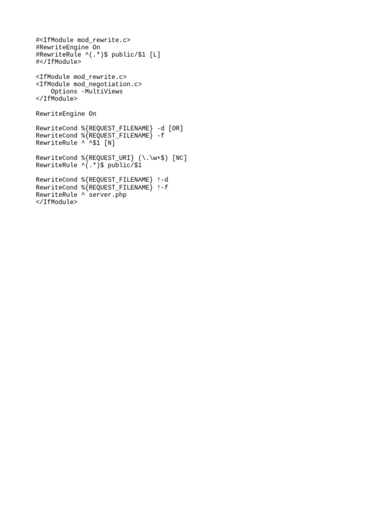 Apache Rewrite Rules Configuration | PDF